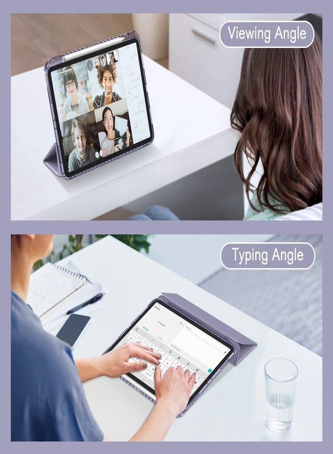 فينتي جراب Fintie Hybrid Slim لجهاز iPad Pro مقاس 11 بوصة (الجيل الرابع/الثالث) 2022/2021 - [حامل قلم مدمج] غطاء مقاوم للصدمات مع غطاء خلفي شفاف، يناسب أيضًا iPad Pro مقاس 11 بوصة من الجيل الثاني، بنفسجي - Image 4